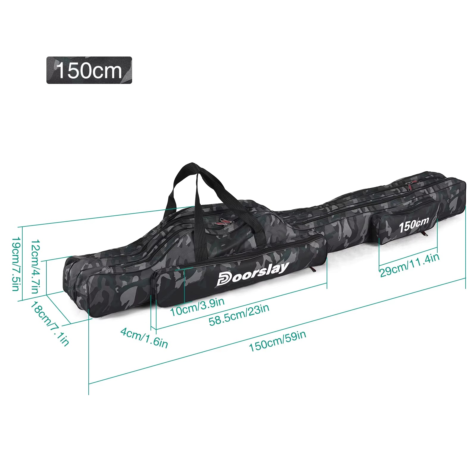 Fishing Pole Bag 3 Layers Fishing Pole Bag Portable Folding Fishing Rod Storage Bag for Fishing Camping Hiking Fishing Rod Bag