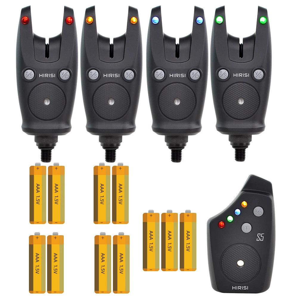 Wireless Carp Fishing Alarm Set Waterproof, Fishing Bite Alarms Fishing Bite Indicator Fishing Accessories S5
