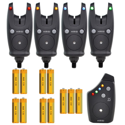 Wireless Carp Fishing Alarm Set Waterproof, Fishing Bite Alarms Fishing Bite Indicator Fishing Accessories S5
