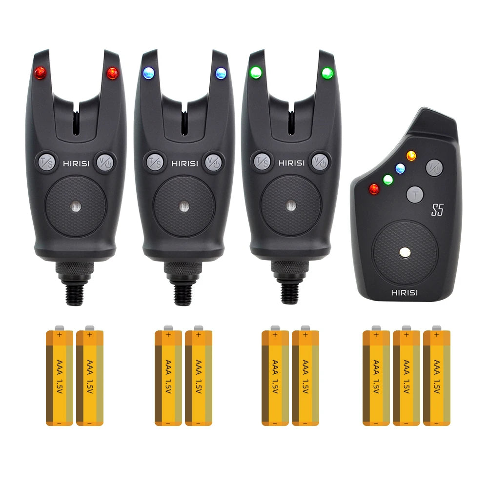 Wireless Carp Fishing Alarm Set Waterproof, Fishing Bite Alarms Fishing Bite Indicator Fishing Accessories S5