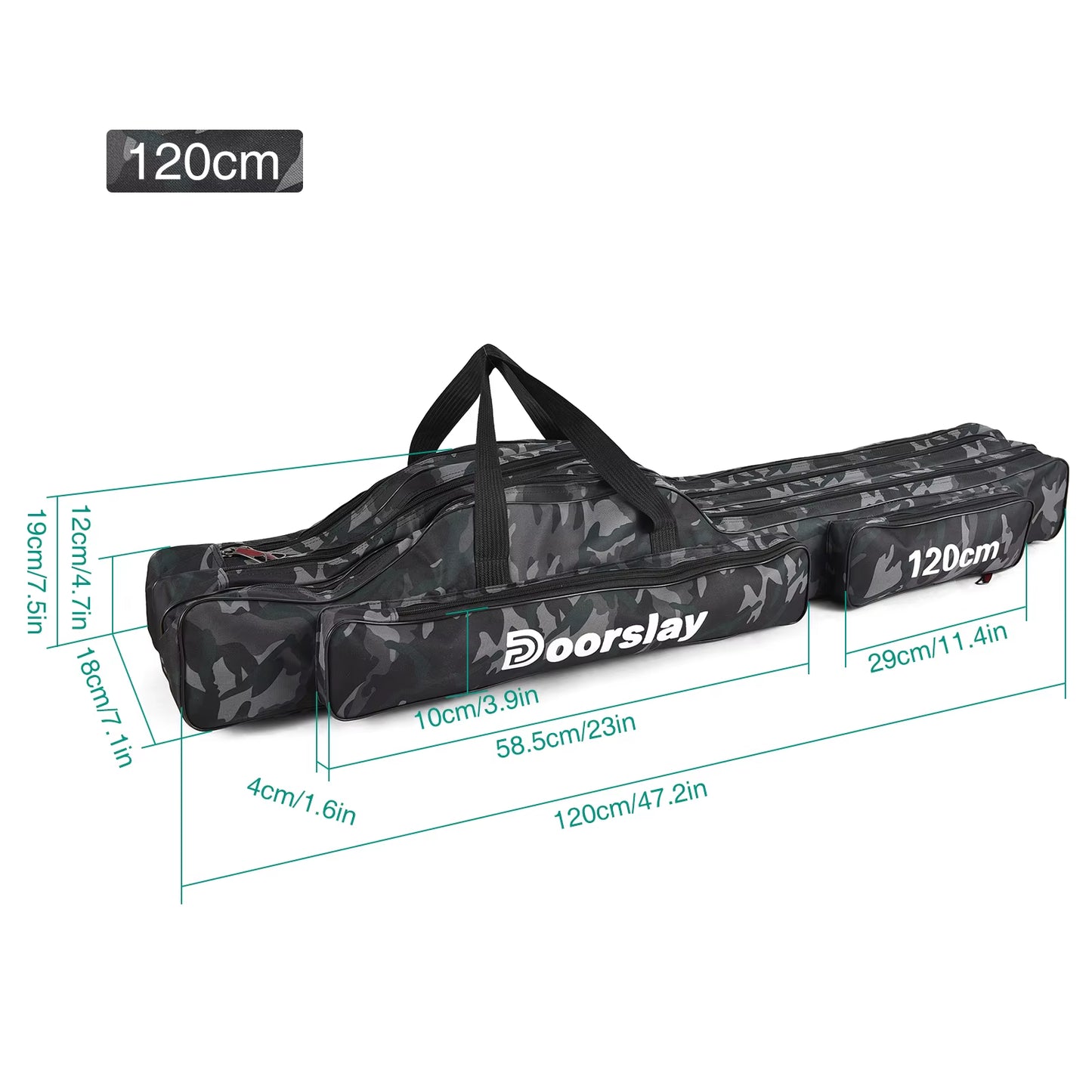 Fishing Pole Bag 3 Layers Fishing Pole Bag Portable Folding Fishing Rod Storage Bag for Fishing Camping Hiking Fishing Rod Bag