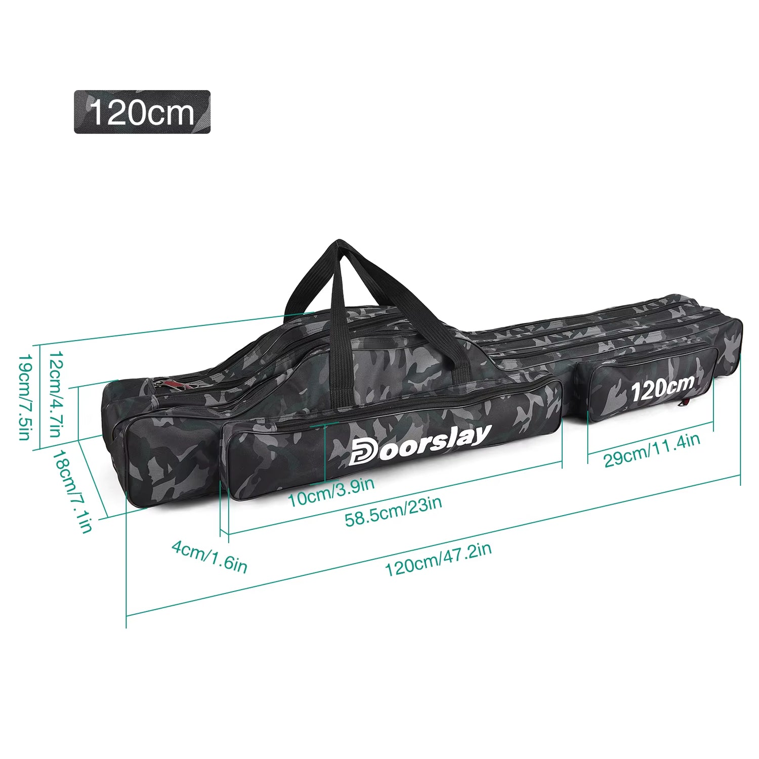 Fishing Pole Bag 3 Layers Fishing Pole Bag Portable Folding Fishing Rod Storage Bag for Fishing Camping Hiking Fishing Rod Bag