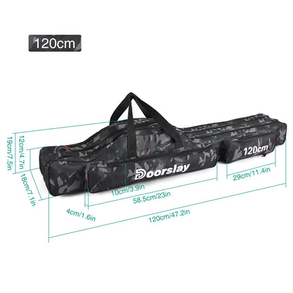 Fishing Pole Bag 3 Layers Fishing Pole Bag Portable Folding Fishing Rod Storage Bag for Fishing Camping Hiking Fishing Rod Bag