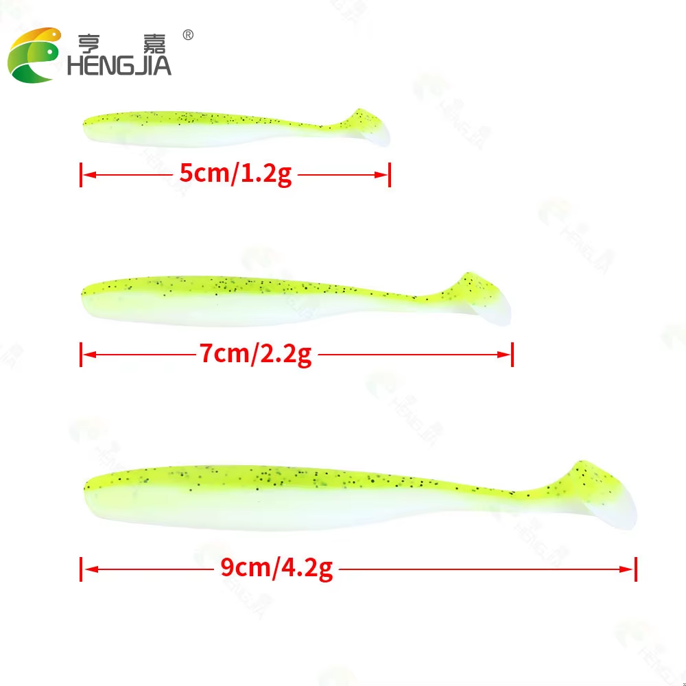 Hengjia 6/10Pcs Soft Shad Lures Paddle Tail Silicone Bait 5Cm 1.2G / 7Cm 2.2G Sea Fishing Swimbait Wobbler Artificial Tackle