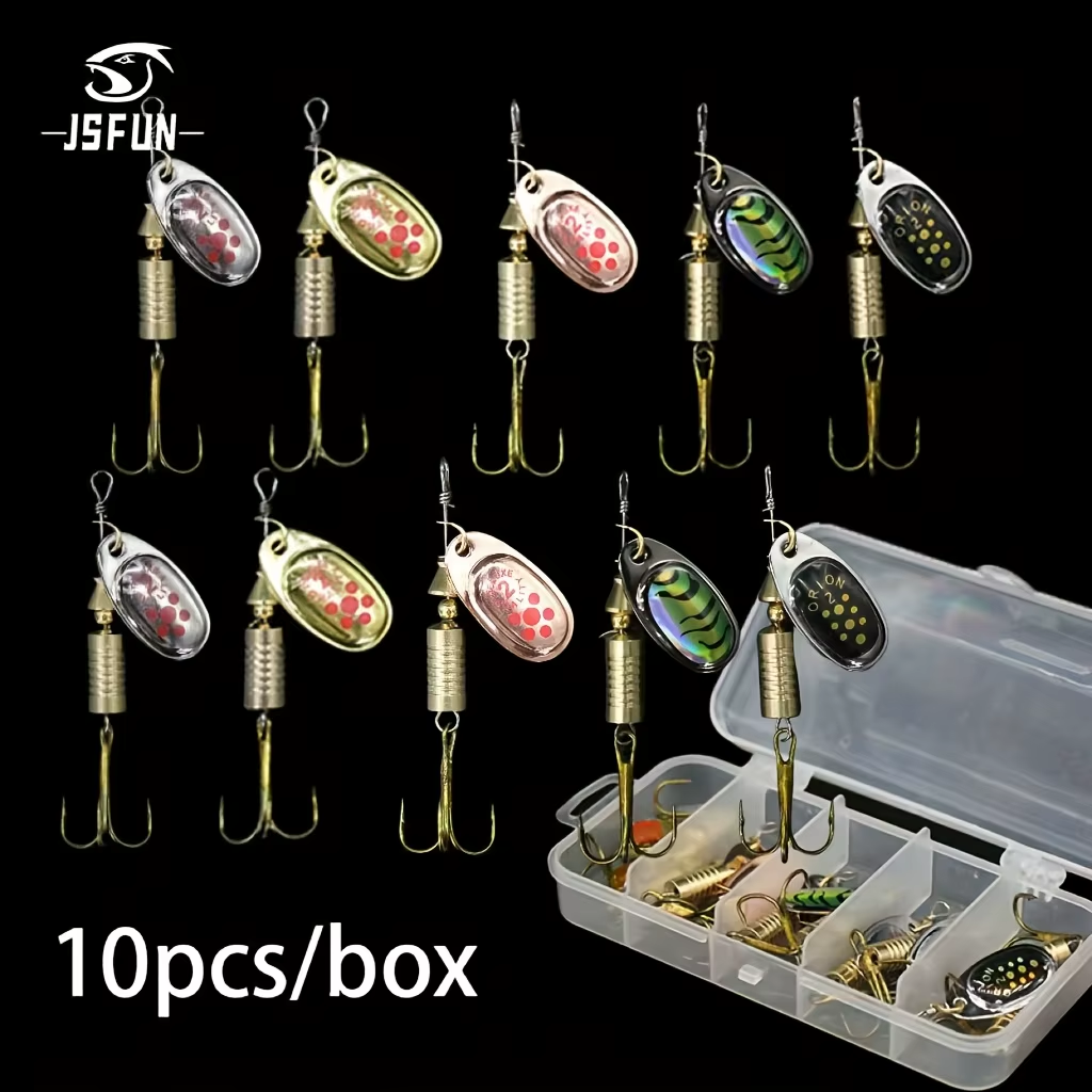 Spinner Baits, Fishing Lures, Treble Hook Lures, Metal Blade Spinners, Multi-Color Fishing Kit, Bass Fishing Accessories