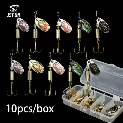 Spinner Baits, Fishing Lures, Treble Hook Lures, Metal Blade Spinners, Multi-Color Fishing Kit, Bass Fishing Accessories