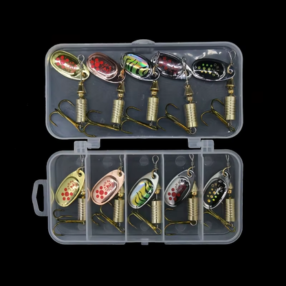 Spinner Baits, Fishing Lures, Treble Hook Lures, Metal Blade Spinners, Multi-Color Fishing Kit, Bass Fishing Accessories