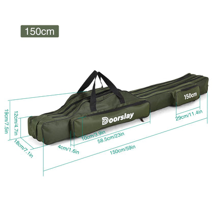 Fishing Pole Bag 3 Layers Fishing Pole Bag Portable Folding Fishing Rod Storage Bag for Fishing Camping Hiking Fishing Rod Bag
